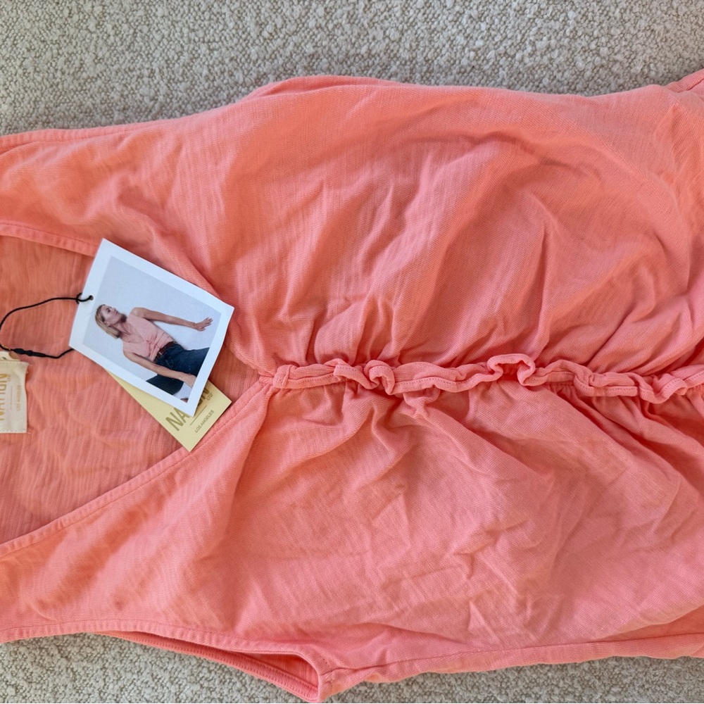 Nation LTD Peach Amber Ruched Cassie Tank - Small - Picture 6 of 8